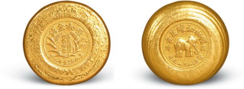 “广州恒和金库加炼足金”一两金饼
