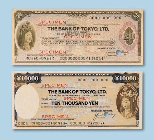 日元旅行支票样票册四本