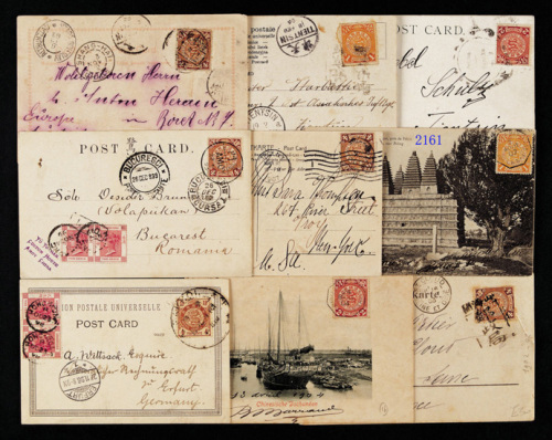 1907年贴蟠龙邮票销1907年8月2日八角形轮船邮戳照片明信片一件（P）