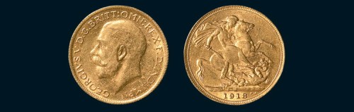 1918年英国1/2SOVEREIGN金币