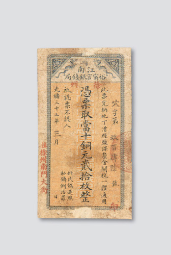 光绪三十三年（1907年）江南裕甯官银钱局徐州当十铜元贰拾枚