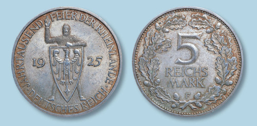 1925年德国魏玛共和国5马克纪念银币