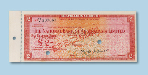 库克群岛旅行支票样本六册