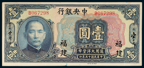 中央银行福建壹圆