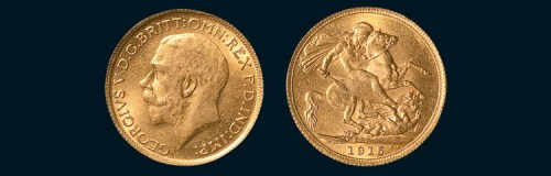 1915年英国1/2SOVEREIGN金币