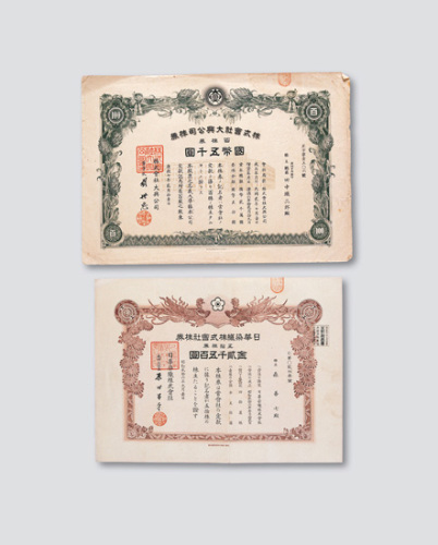 伪满股票一组八件