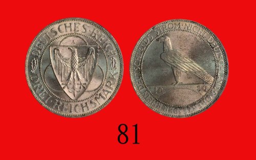 1930(A)年德国银币 3马克Germany: Silver 3 Marks, 1930A, Rhineland. PCGS MS63