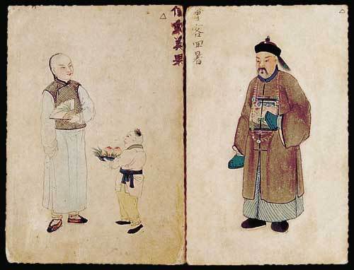 清代、民国明信片一组五件