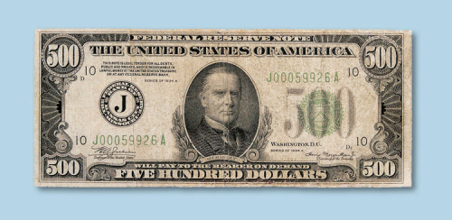 1934年500美元一枚