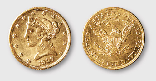 1907年美国金币5元