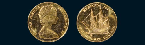 1977年百慕大100元金币