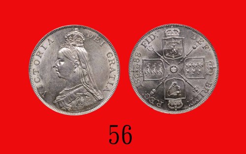 1888年英国维多利亚银币 Double Florin。完全未使用Great Britain: Victoria Double Florin, 1888, Jubilee bust, Arabic 1