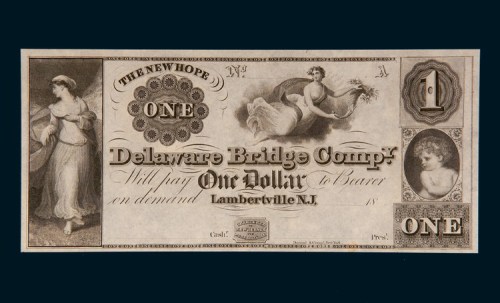 18XX年美国DelawareBridge银行1美元