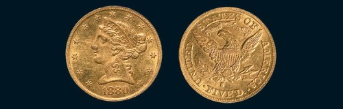 1880年美国5元金币