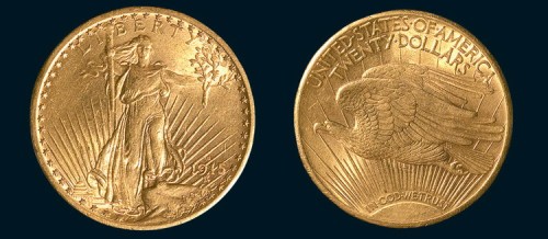 1915年美国20元金币