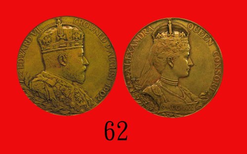 1902年英国爱德华七世加冕纪念铜章，直径 56mm，重 82克，带原盒。近未使用Official Copper Coronation Medal of Edward VII on 9 August 