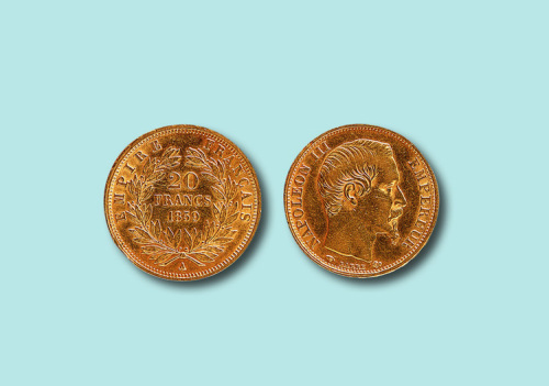 1859年法国20法郎金币