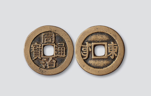 清代同治通宝背满汉文“东”套子钱