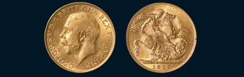 1928年英国1/2SOVEREIGN金币
