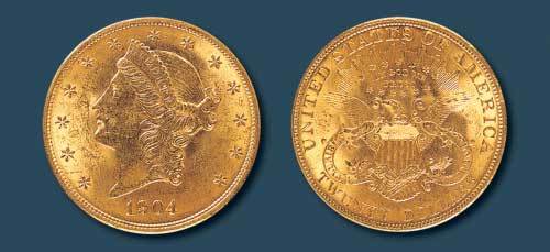 1904年美国金币一枚