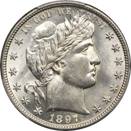 1897-S Barber Half Dollar. MS-63 (PCGS). Gold Shield Holder.