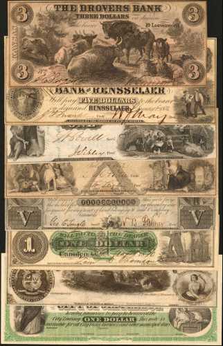 Lot of (9) Obsolete Notes from Arkansas, Indiana, Kansas & Missouri. Fine to Choice Uncirculated.