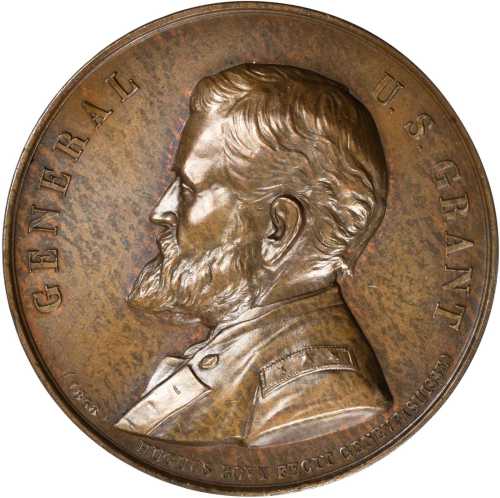 1868 Ulysses S. Grant. DeWitt-USG 1868-2. Copper. 60.5 mm. Choice About Uncirculated.