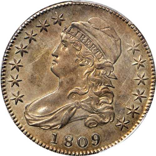 1809 Capped Bust Half Dollar. O-107. Rarity-3. IIII Edge. AU Details--Questionable Color (PCGS).