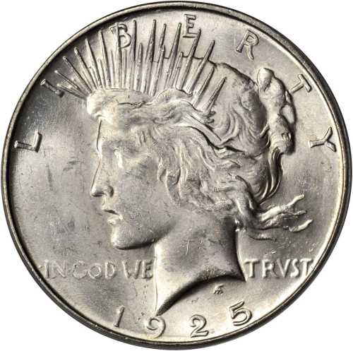 1925-S Peace Silver Dollar. MS-63 (PCGS).
