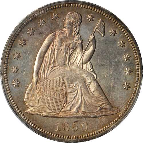 1850 Liberty Seated Silver Dollar. MS-62 (PCGS).