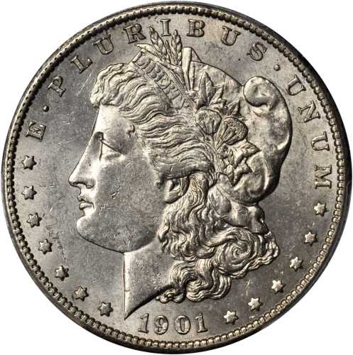 1901-S Morgan Silver Dollar. AU-58 (PCGS).