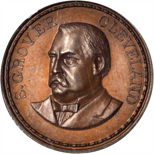1884 Grover Cleveland. DeWitt-GC 1884-10. Copper. 29 mm. MS-64 BN (NGC).