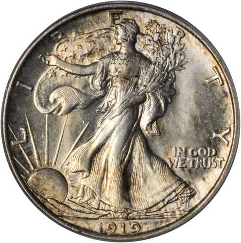 1919 Walking Liberty Half Dollar. MS-65 (PCGS).