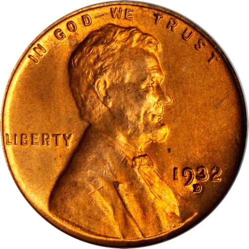 1932-D Lincoln Cent. MS-66 RD (PCGS).