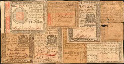 Colonial Currency. Collection of (8) Colonial Notes with Notable Signers. Good to Extremely Fine.