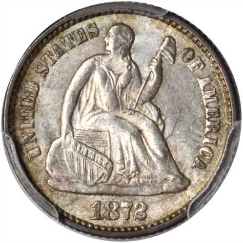 1872 Liberty Seated Half Dime. MS-65 (PCGS).