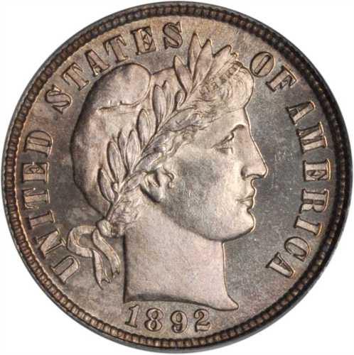 1892 Barber Dime. Proof-65 (PCGS). CAC.