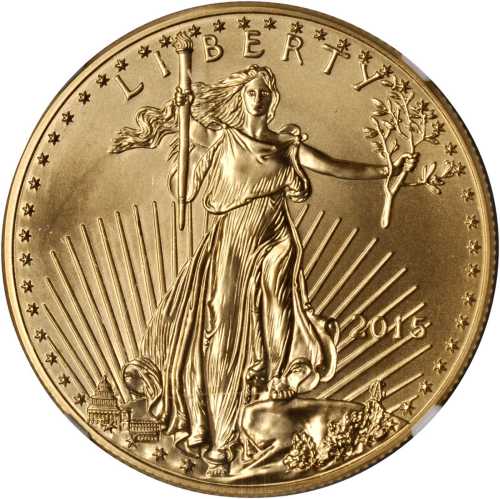 2015 One-Ounce Gold Eagle. Early Releases. MS-70 (NGC).