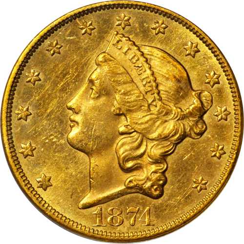 1874-CC Liberty Head Double Eagle. MS-61 (PCGS). CAC.