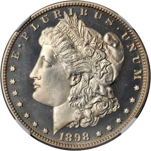 1898 Morgan Silver Dollar. Proof-67 Cameo (NGC).