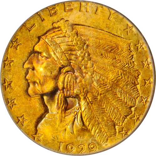 1929 Indian Quarter Eagle. MS-65 (PCGS).