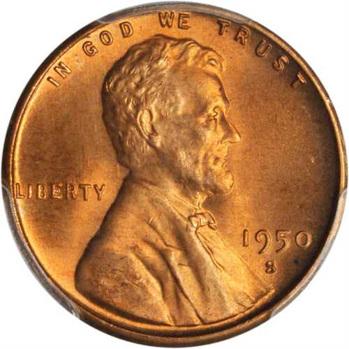 1950-S Lincoln Cent. MS-67 RD (PCGS).