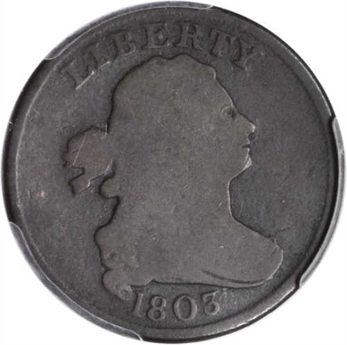 1803 Draped Bust Half Cent. C-2. Rarity-4. Good-4 (PCGS).