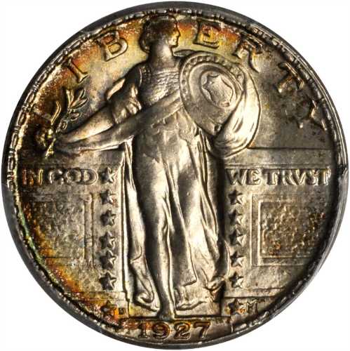 1927-D Standing Liberty Quarter. MS-66 (PCGS). Gold Shield Holder.