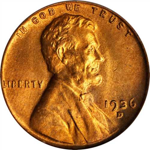 1936-D Lincoln Cent. MS-67 RD (PCGS). CAC.