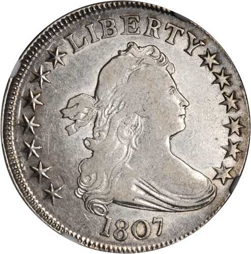 1807 Draped Bust Half Dollar. O-104, T-9. Rarity-5-. VF-25 (NGC).