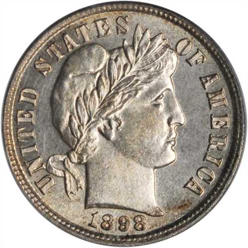 1898 Barber Dime. MS-63 (PCGS).