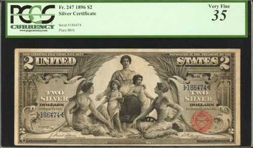 Fr. 247. 1896 $2 Silver Certificate. PCGS Very Fine 35.