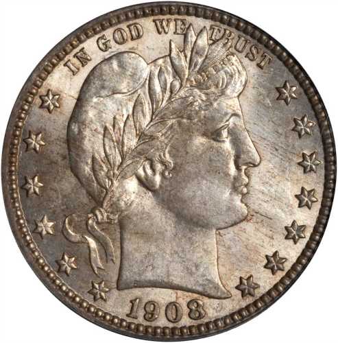 1908-S Barber Quarter. MS-65 (PCGS). CAC.