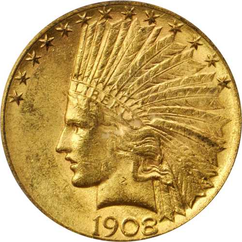 1908-S Indian Eagle. MS-61 (PCGS).